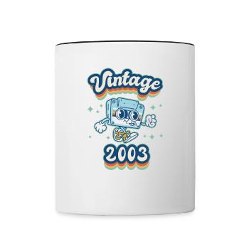 2003 Anniversaire Né En 2003 Rétro Millésime - Mug contrasté - blanc/noir - Devant