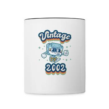2002 Jahrgang Geburtstag Retro Vintage Geschenk - Tasse zweifarbig - Weiß/Schwarz - Vorne