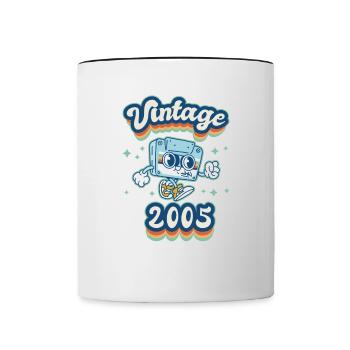2005 Anniversaire Né En 2005 Rétro Millésime - Mug contrasté - blanc/noir - Devant