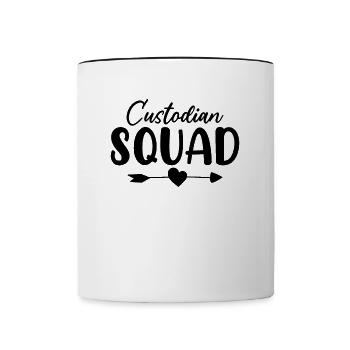 Custodian Squad Drôle Nettoyage Concierge Gardien - Mug contrasté - blanc/noir - Devant