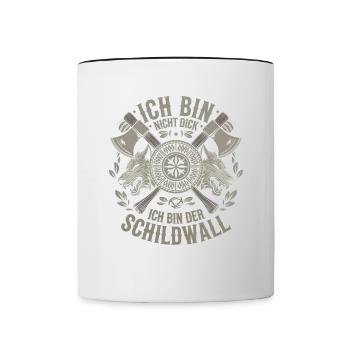 I'm not fat, I'm the shield wall Viking - Contrasting Mug - white/black - Front