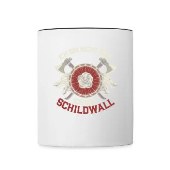 I'm not fat, I'm the shield wall Viking - Contrasting Mug - white/black - Front