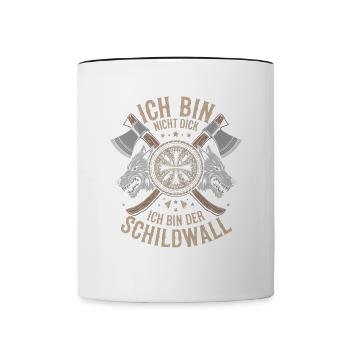 I'm not fat, I'm the shield wall Viking - Contrasting Mug - white/black - Front
