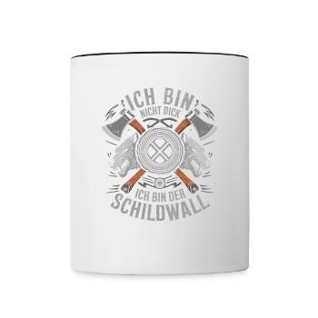 I'm not fat, I'm the shield wall Viking - Contrasting Mug - white/black - Front