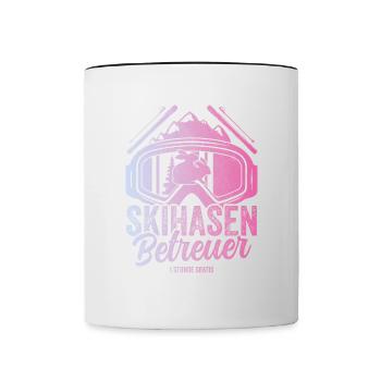 Skihasen Betreuer Skiurlaub Skilehrer Apres Ski - Tasse zweifarbig - Weiß/Schwarz - Vorne