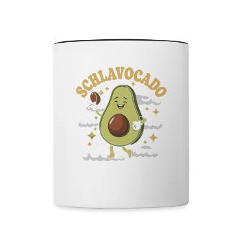 Schlavocado Avocado Offizielles Schlafshirt Schlaf - Tasse zweifarbig - Weiß/Schwarz - Vorne