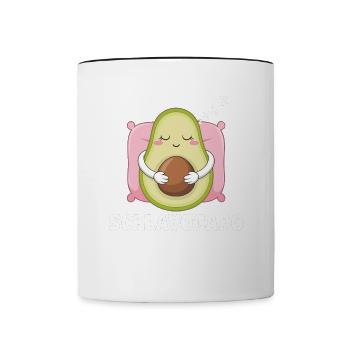 Schlavocado Avocado Offizielles Schlafshirt Schlaf - Tasse zweifarbig - Weiß/Schwarz - Vorne