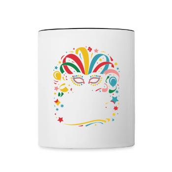 Mein Kostüm ist in der Wäsche Karneval Fasching - Tasse zweifarbig - Weiß/Schwarz - Vorne