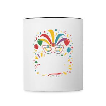 Mein Kostüm ist in der Wäsche Karneval Fasching - Tasse zweifarbig - Weiß/Schwarz - Vorne
