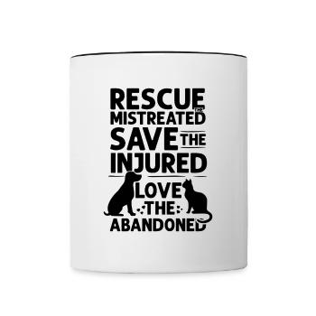 Sauver les maltraités Sauver l’animal abandonné - Mug contrasté - blanc/noir - Devant