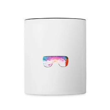 Snowboard Powder Freeride Apres Ski Board Geschenk - Tasse zweifarbig - Weiß/Schwarz - Vorne
