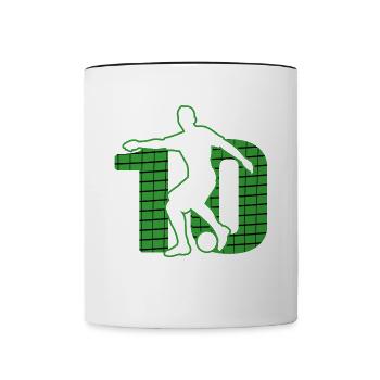 Fußball soccer sport Fußballer Fußballplatz NR.10 - Tasse zweifarbig - Weiß/Schwarz - Vorne