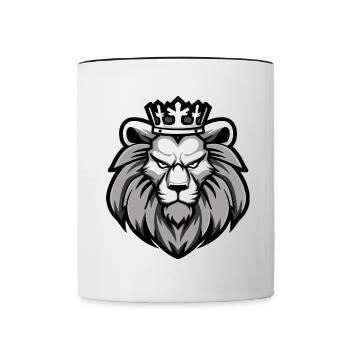 Löwe Krone - Tasse zweifarbig - Weiß/Schwarz - Vorne
