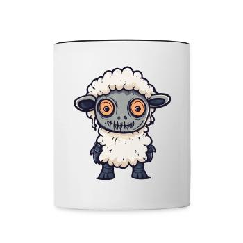 Mouton Halloween Zombie - Mug contrasté - blanc/noir - Devant
