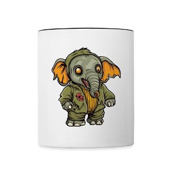 Mammut Halloween Zombie - Tasse zweifarbig - Weiß/Schwarz - Vorne