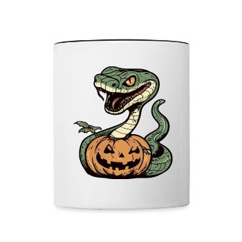 Serpent Cobra Halloween Zombie - Mug contrasté - blanc/noir - Devant