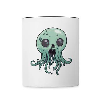 Méduse Halloween Zombie - Mug contrasté - blanc/noir - Devant