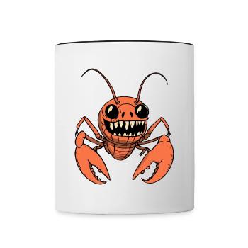Homard Crabe Halloween Zombie - Mug contrasté - blanc/noir - Devant