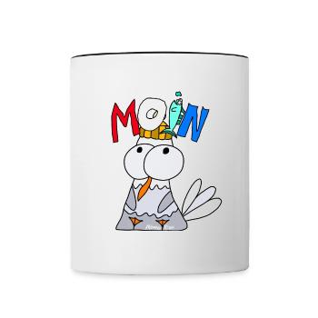 Seagull Xiao greets - Contrasting Mug - white/black - Front