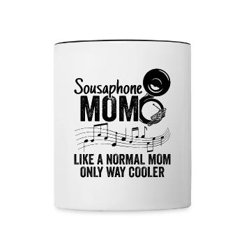 Sousaphone Mom Brass Band Musician - Contrasting Mug - white/black - Front