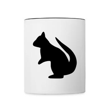 Chipmunk croissant - Contrasting Mug - white/black - Front