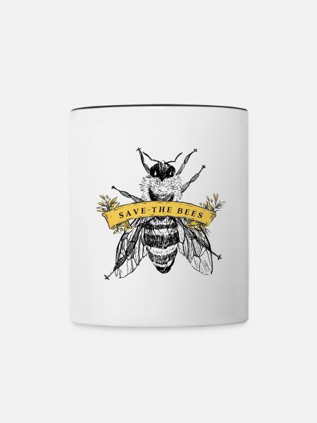 save the bees 4 - Tasse zweifarbig - Weiß/Schwarz