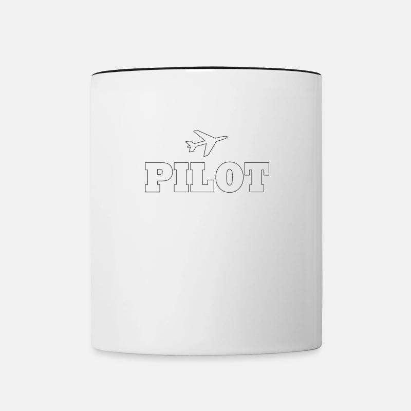 Pilot, Piloten, Geschenk - Tasse zweifarbig - Weiß/Schwarz