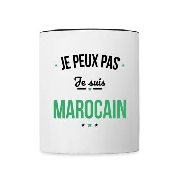 Je peux pas je suis Marocain - Mug contrasté - blanc/noir - Devant