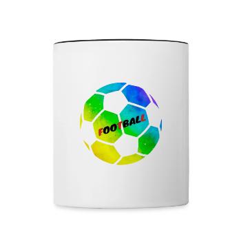 Nous aimons tous le football! - Mug contrasté - blanc/noir - Devant