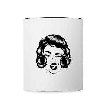 Femme fumeuse. - Mug contrasté - blanc/noir - Devant