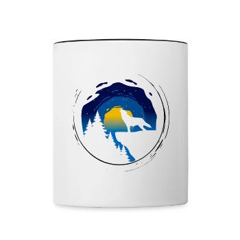 Loup 1 - Mug contrasté - blanc/noir - Devant