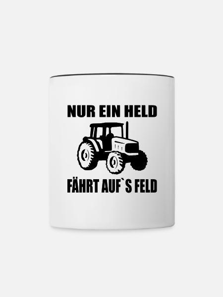 Traktor - Tasse zweifarbig - Weiß/Schwarz