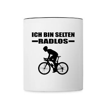 Fahrrad - Tasse zweifarbig - Weiß/Schwarz - Vorne