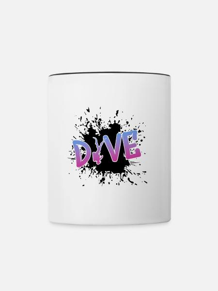 tauchen dive diver - Tasse zweifarbig - Weiß/Schwarz