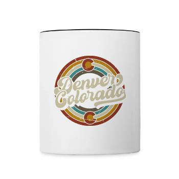 Denver Colorado City State USA Hiking Retro - Contrasting Mug - white/black - Front