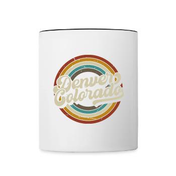Denver Colorado City State USA Hiking Retro - Contrasting Mug - white/black - Front