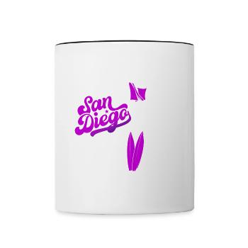 San Diego Kalifornien Westküste Sommer Surfer - Tasse zweifarbig - Weiß/Schwarz - Vorne