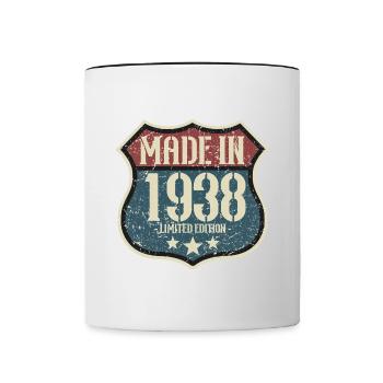 1938 Vintage Birthday Retro Vintage Gift - Contrasting Mug - white/black - Front