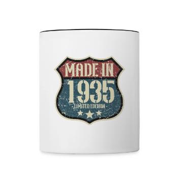Vintage 1935 Geburtstag Retro Geschenk - Tasse zweifarbig - Weiß/Schwarz - Vorne