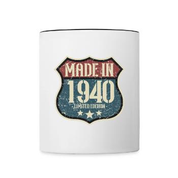 Anniversaire des années 1940 né dans les années 1940 rétro Vintage - Mug contrasté - blanc/noir - Devant