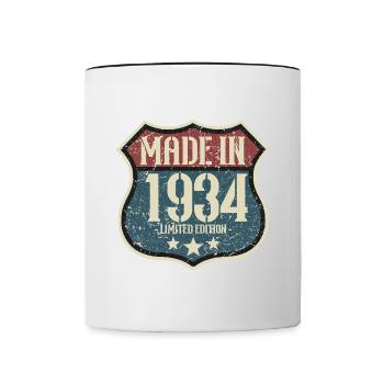 1934 vintage né anniversaire mari femme rétro - Mug contrasté - blanc/noir - Devant