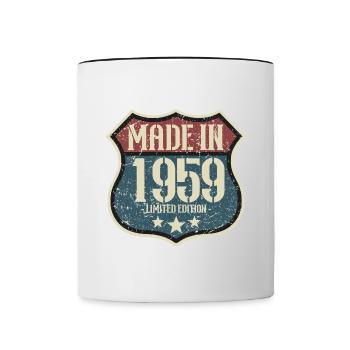 1959 Vintage Anniversaire Rétro Vintage Cadeau - Mug contrasté - blanc/noir - Devant
