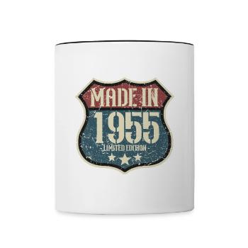 1955 Birthday born in 1955 Retro Vintage - Contrasting Mug - white/black - Front