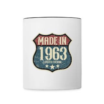 1963 Geburtstag geboren im Jahr 1963 Retro Vintage - Tasse zweifarbig - Weiß/Schwarz - Vorne