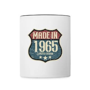 1965 Anniversaire né en 1965 Rétro Vintage - Mug contrasté - blanc/noir - Devant
