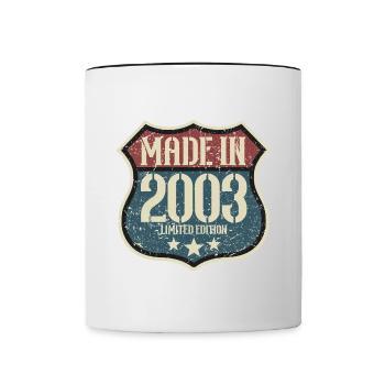 2003 Anniversaire Né En 2003 Rétro Millésime - Mug contrasté - blanc/noir - Devant