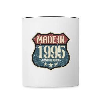 1995 Anniversaire Né En 1995 Rétro Millésime - Mug contrasté - blanc/noir - Devant
