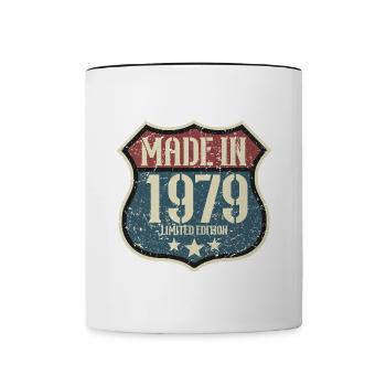 1979 Birthday Born In 1979 Retro Vintage - Contrasting Mug - white/black - Front