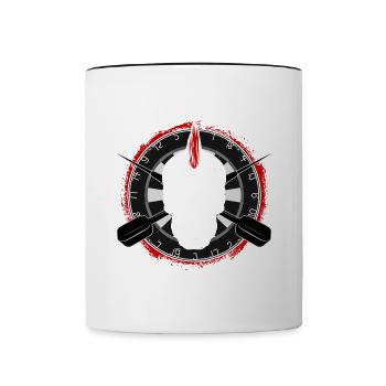 Dart Darts Dart Player Lover Gift Skull - Contrasting Mug - white/black - Front