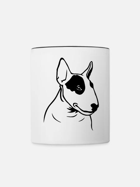 Bullterrier Profil (D) - Tasse zweifarbig - Weiß/Schwarz